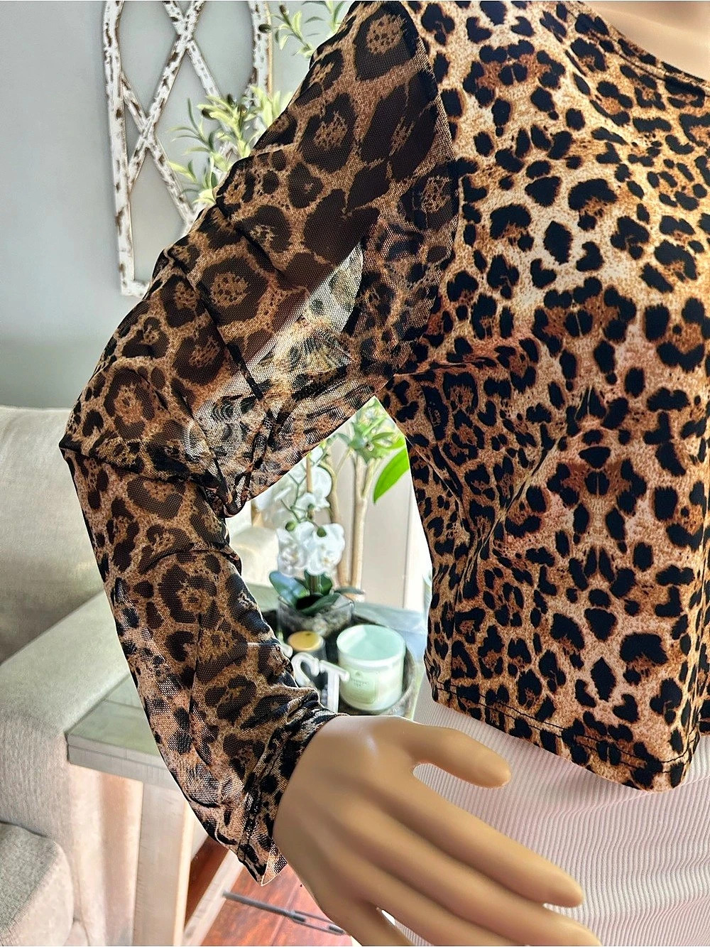 Topology Leopard Print Long Sleeve Top XL - Picture 2 of 6